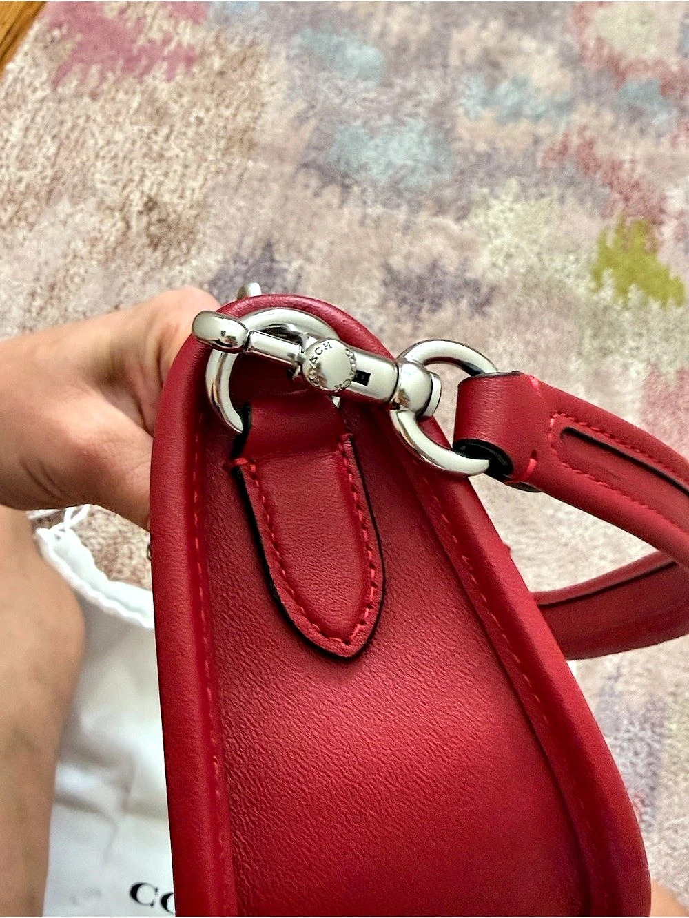 Coach The Swinger Bag Limited Re-Edition 1987 Red & White Like New - Picture 7 of 8